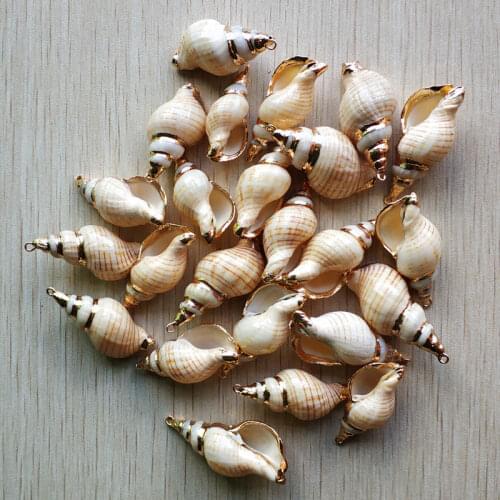 Wholesale 20pcs/lot 2019 new fashion natural Shell Conch Charms Pendant for DIY Craft Jewelry Making Accessories free