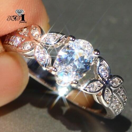 Wholesale YaYI Fine Jewelry Fashion Princess Cut White Cubic Zirconia Silver Color Engagement Wedding Party Lovers Rings