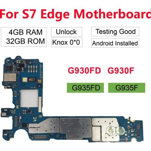 32GB Original Unlocked Europe Motherboard For Samsung Galaxy S7 Edge G935F G935FD Logic Board