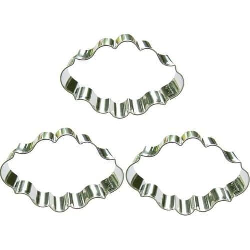 Oval Picture Frame shape 3 piece biscuit cutting molds, baking tools, cake decorating soft candy tools