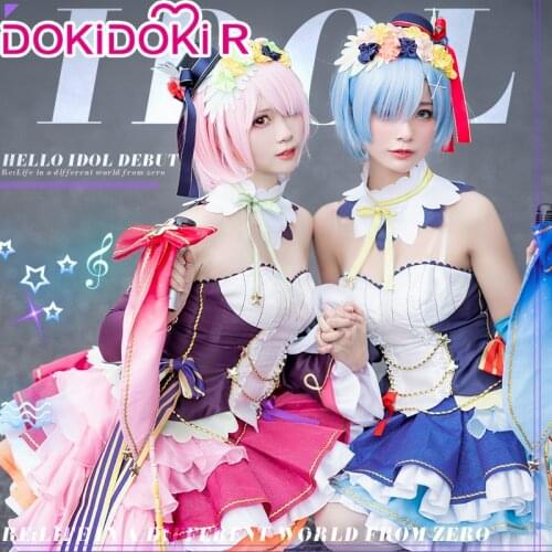 DokiDoki-R Anime Game Re Zero Rem Ram Emilia Singer Cosplay Women Re Zero Rem Cosplay Re Zero Rem Ram Emilia Singer Dress