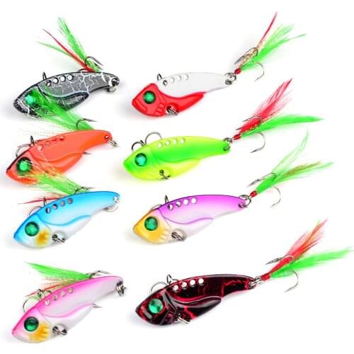 1Pcs Metal VIB Lures 5.5cm 11g 3D Eyes Vivid Vibrations Spoon Lure Fishing Bait Bass Artificial Hard Bait Cicada Lure VIB Bait