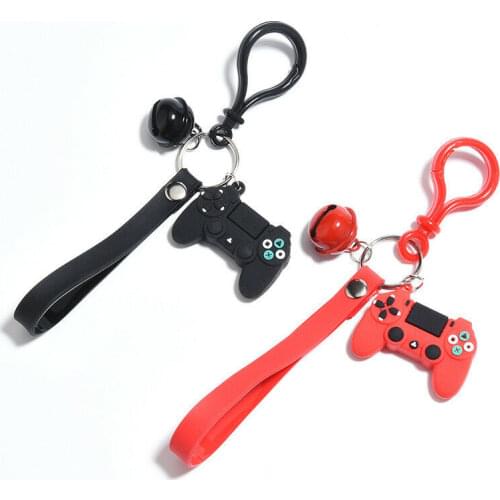 PVC Cartoon Video Game Controller Keyring Key Chains Boyfriend Joystick Handle Gamepad Keychain Perfect Gift Game Supplies