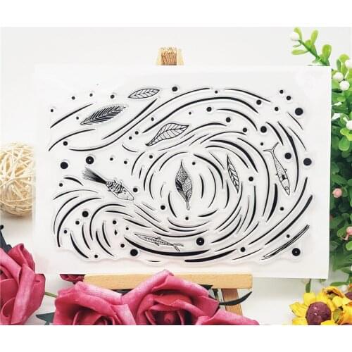 11*16CM Water Stream Fish Transparent Clear Stamps / Silicone Seals Roller Stamp For DIY Scrapbooking Photo Album/Card Making