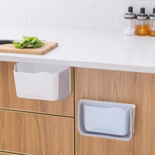 Kitchen Folding Trash Can Hanging Trash Bin Wall Mounted Trashcan for Bathroom Toilet Waste Storage