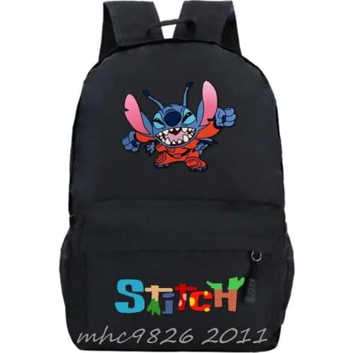 Disney Stitch Students Backpack Children Cartoon Anime School Bag Kids Rucksack Teens Travel Knapsack Unisex Laptop Bag