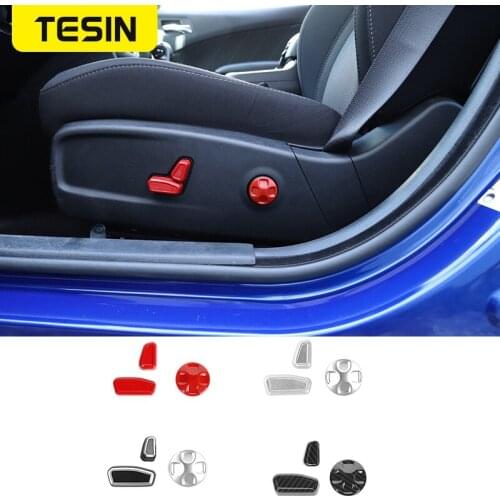 TESIN Car Stickers For Seat Adjustment Switch Button Cover Trim for Dodge Charger 2015+ Car Accessories Interiror Decoration