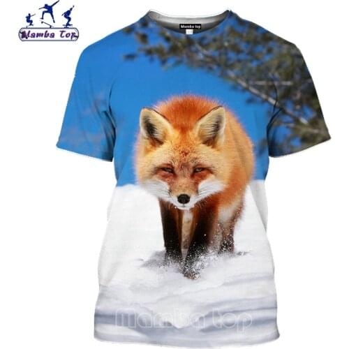 Mamba top Mens T-shirts 3D Print Animal Fox T Shirt Harajuku Short Sleeve Men Tshirt O Neck Vulpes Funny Women Streetwear E020