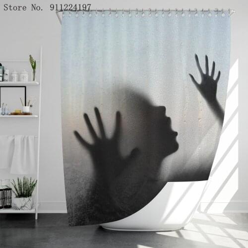 3D Hazy Figure Printed Polyester Waterproof Shower Curtain Sexy Woman White Bathroom Curtain Bathroom Woman Bath Shadow Series