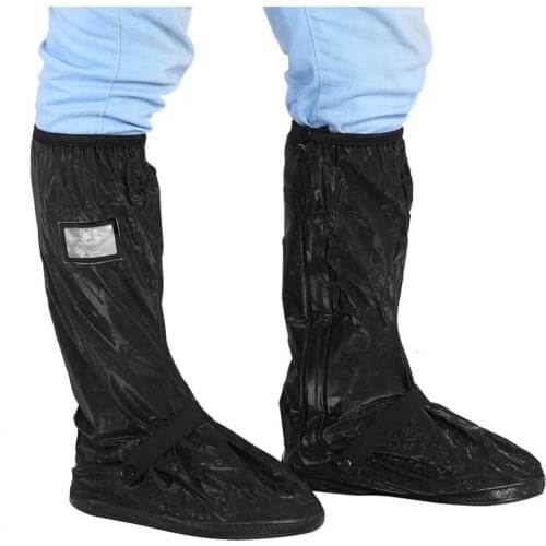 Motorcycle Scooter Bike Cycling Waterproof Non-Slip Shoes CoverAdopted Premium PVC Material For Rainy Snowy Day Black L