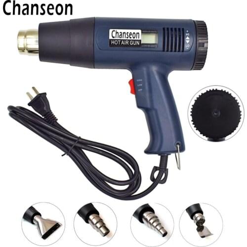 High Quality 1800W 110V Industrial Electric Hot Air Gun Thermoregulator Heat Guns LCD Display Shrink Wrapping Thermal Power Tool