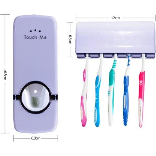 1set Creative Toothbrush Holder Lazy Toothpaste Squeezer Plastic Automatic Toothpaste Squeezer Toothbrush Holder Wash And Gargle