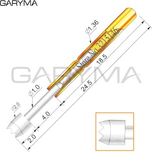 100Pcs P160-H4 Dia 2.0mm Spring Test Probes Pogo Pin Length 24.5mm Stroke Spring Froce:140g Tool
