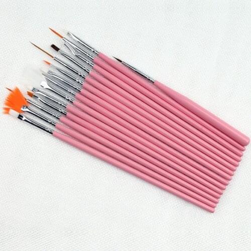 15Pcs Professional UV Gel Acrylic Nail Art Brush Set Design Gel Polish Painting Drawing Pen Manicure Nails Tips Tools New Kit