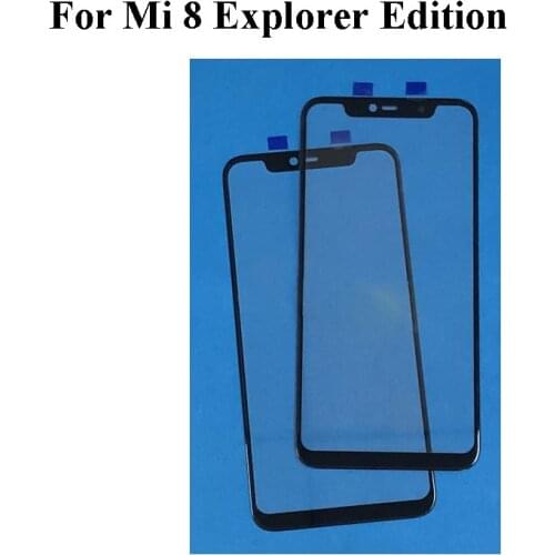 2PCS For Xiaomi Mi 8 Explorer Edition Front LCD Glass Lens touchscreen Mi8 Explorer Touch screen Outer Screen Glass without flex