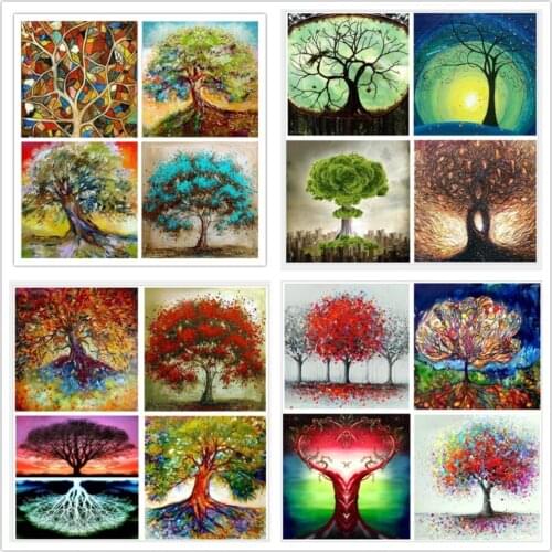 2019 5D DIY Diamond Embroidery Full Set Fantasy Tree Landscape 3D Diamond Painting Cross Stitch Beaded Embroidery Diamond Mosaic