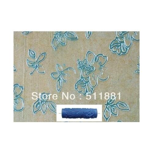 7'' blue Soft rubber wall decorative roller 180mm printing roller FREE shipping it should work with DM7 decorative machine