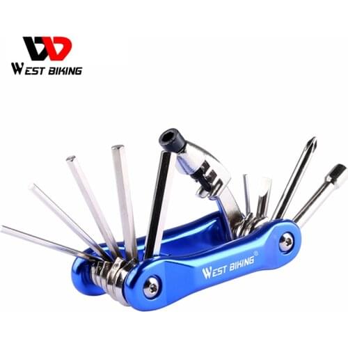 WEST BIKING 10 in 1 Multifunction Bicycle Repair Tools Maintenance Kit Carbon Steel Cycling Folding Wrench Ferramenta Bike Tools