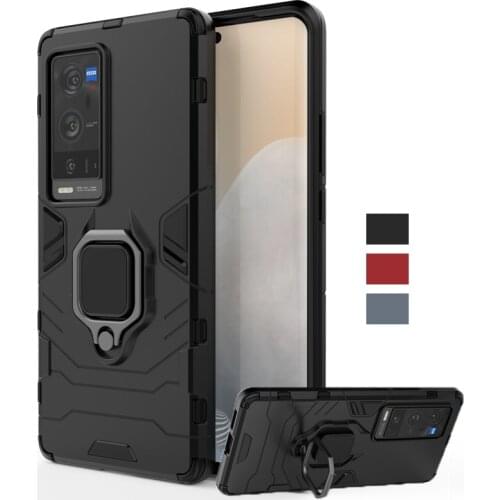 For Cover Vivo X60 Pro Plus Case Shockproof TPU Bumper Ring Holder Armor Back Cover X60 Pro Phone Case For Vivo X60 Pro Plus