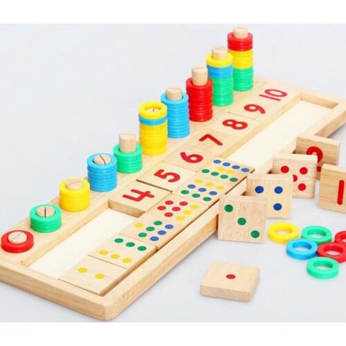 Kids Wooden Montessori Materials Learning To Count Numbers Matching Early Education Teaching Math Toys Logarithmic Board