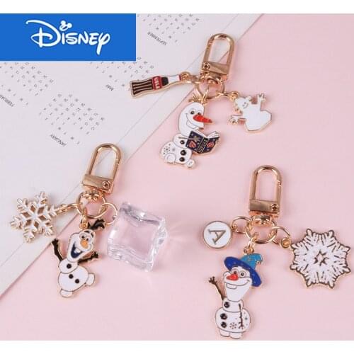 Disney Frozen Ins Internet Hot Carrot Snowman Keychain Ice Enamel Coke Snowflake Key Chain Pendant Bag Pendant Keyring