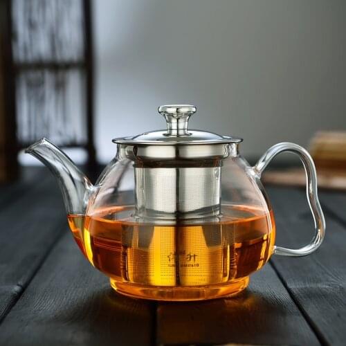 20 Oz Filtration Teapot Flower Tea Pot High Resistant Glass Water Coffee Pot