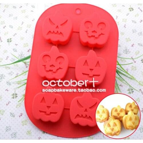 Halloween Pumpkin & Leaves Six DIY high - temperature resistant Handmade Soap Jelly cake mould biscuit chocolate mold