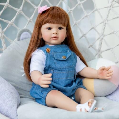 60cm Big Size Reborn Toddler Doll Princess Girl Doll Vinyl Lifelike Soft Real Touch Bebe Doll Bonecas Kids Toy Gifts