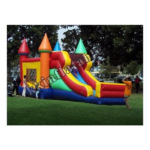 2014 hot rental inflatable bouncer house with dual slides