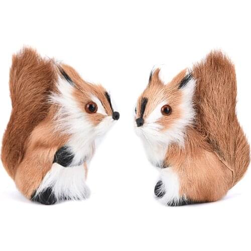 Cute Simulation Animal Plush Squirrel Mini Stuffed Squirrel Plush Doll Cute Toy Figurines Miniatures Home Decoration