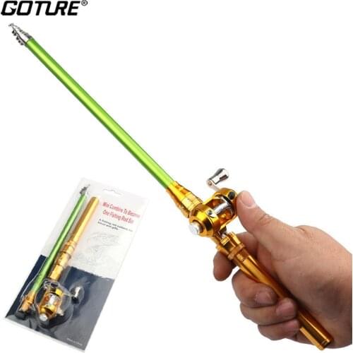 Goture Mini Ice Fishing Rod 1.5m Telescopic Pen Fishing Rod Aluminum Alloy Winter Fishing Rod