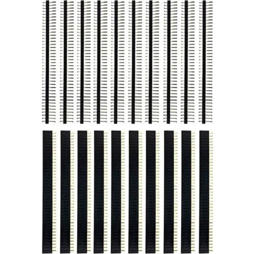 20 Pcs 10 Pairs 40 Pin 1x40 Single Row Male And Female 2.54 Breakable Pin Header PCB JST Connector Strip For Arduino DIY Kit