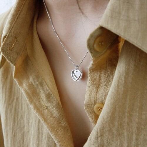 Real 925 Sterling silver necklace INS double heart love Choker Necklace For Women Birthday Fine Jewelry Elegant Accessories