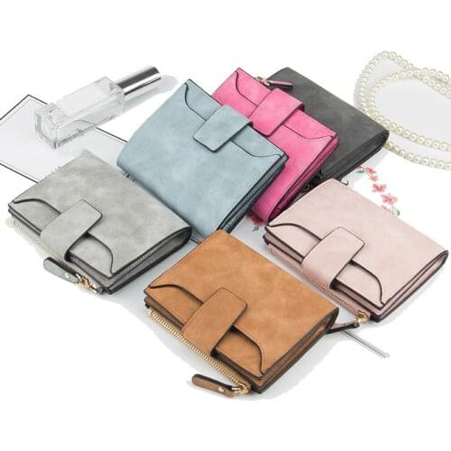 New Leather Women Wallet Hasp Small and Slim Coin Pocket Purse Women Wallets Cards Holders Luxury Wallets Designer Purse
