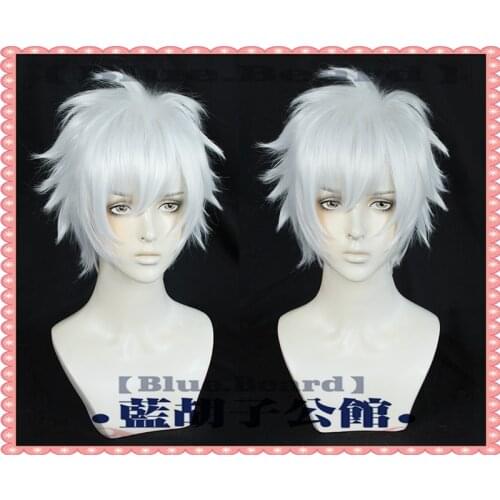 Limit DEVIL GAME Time Agent Luguang Cosplay Wig Styled Short Silver White Wig Halloween Carnival Party Anime Props