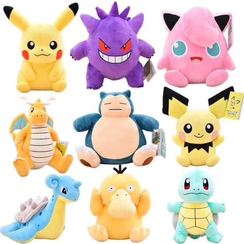 Pikachus Charmander Eevee Snorlax Squirtle Bulbasaur Jigglypuff Plush Toys Pokemons Anime Kawaii Stuffed Doll Gifts For Kids