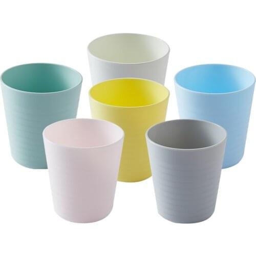 Plastic Cup Plastic Bowl 6-Piece Food Grade Microwaveable Cup Drop-Resistant Durable Tableware