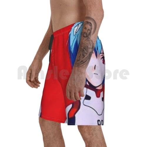 Beach Shorts Men Beach Pants Swimwear Anime Manga Girl Woman Student Japan Japanese Ayanami Eva Neon Genisis