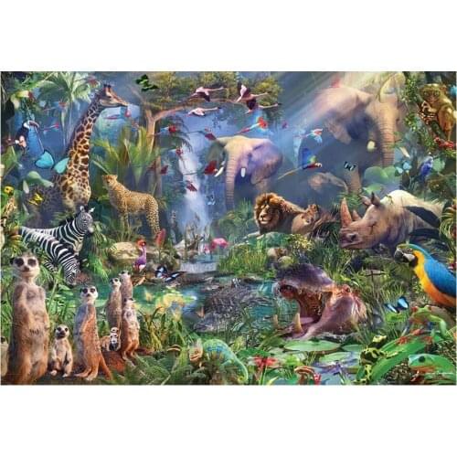 Full Square Round Drill 5D DIY Diamond Painting African Animals Jungle Embroidery Cross Stitch 5D Home Decor Gift