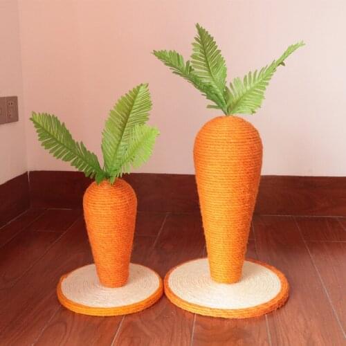 Sisal Cat Climbing Frame Kitten Toy Carrot Shape Cat Scratch Board Furniture Protector Scratching Posts For Cats Pet Supplies