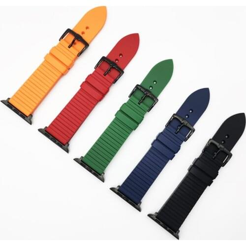 Stripe Pattern Strap for Iwatch-Band Bracelet 38mm 42mm Silicone Bands for Apple Watch 6 5 4 3 2 1 44 mm 40mm Sport Watchband