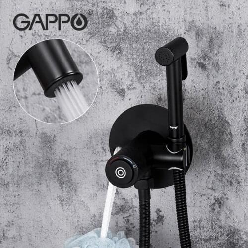 GAPPO Black Faucet Bidet Shower Solid Brass Bidet Faucet Muslim Ducha Hygienic Shower Hot Cold Water Mixer Tap Toilet Faucet