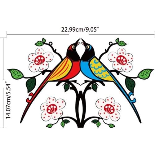 W3JE Creative Romantic Love Bird Metal Hanging Pendant Stained Colorful Alloy Ornament Sculpture Window Wall Home Decoration