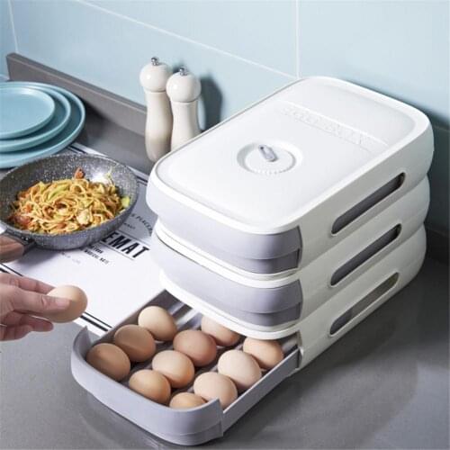 Drawer Egg Storage Box Breathable Compartment Kitchen Organizer Household Kitchenware