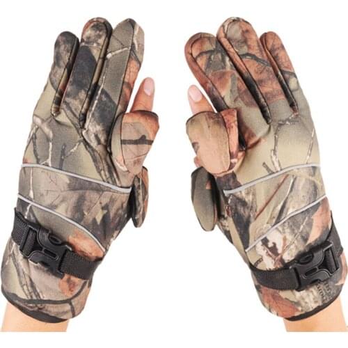 Winter Windproof Gloves Outdoor Sports Warm Three Cut Finger photography Anti-slip Fishing Hunting Hiking Skiing