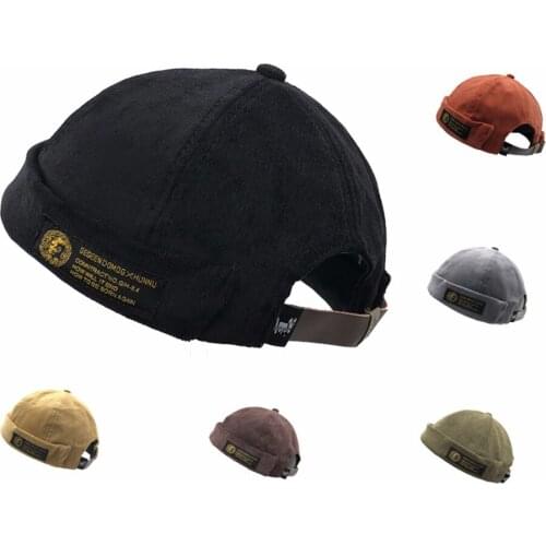 Winter Warm Skullcap Casual Outdoor Warm Cap Cotton Beanies Corduroy Adjustable French Brimless Hat Retro Skullcap womens hat