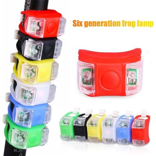 1/2PCS Bicycle Front Light Silicone LED Head Front Rear Bike Light Waterproof Cycling With Battery Bicycle Accessories Bike Lamp