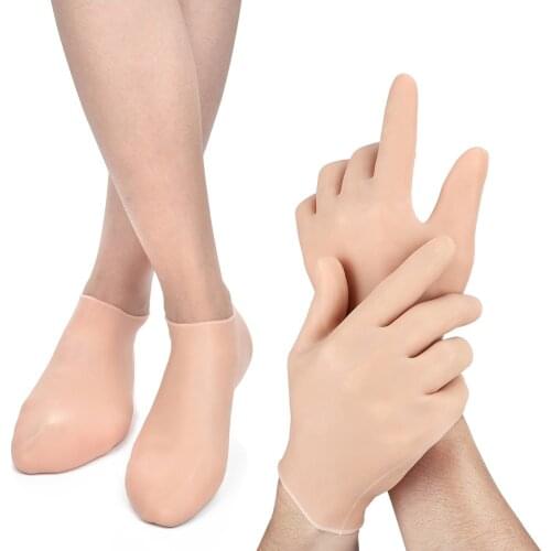 1 Pair Feet & Hand Care Socks Gloves Moisturizing Silicone Gel Socks Foot Skin Care Hand Protectors Anti Cracking Spa Home Use