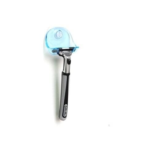1Pcs Clear Blue Plastic Super Suction Cup Razor Rack Bathroom Razor Holder Suction Cup Shaver
