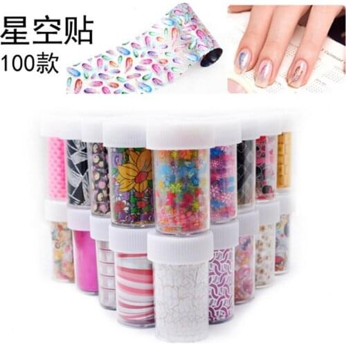 50sets 12pcs/set Nail Art Transfer Foils Sticker Adhesive Nail Polish Wrap Nail Tips Decorations Accessories DHL